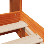 ZNTS Bed Frame without Mattress Wax Brown 90x200 cm Solid Wood Pine 3323670