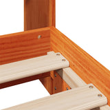 ZNTS Bed Frame without Mattress Wax Brown 90x200 cm Solid Wood Pine 3323670