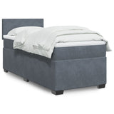 Box Spring Bed with Mattress Dark Grey 90x190 cm Velvet 3286181