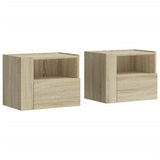 ZNTS Wall-mounted Bedside Cabinets 2 pcs Sonoma Oak 45x30x35 cm 848316