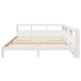 Bookcase Bed without Mattress White 200x200 cm Solid Wood Pine 3324306