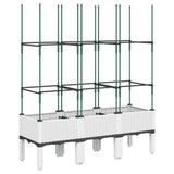 Garden Planter with Trellis White 120x40x142.5 cm PP 367959