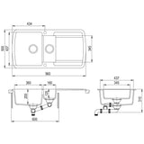Granite Kitchen Sink Double Basins White 144855