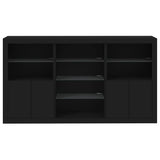 Sideboard with LED Lights Black 181.5x37x100 cm 3209178