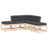 5 Piece Garden Sofa Set with Cushions Solid Wood Pine 3216960