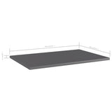 Bookshelf Boards 8 pcs High Gloss Grey 60x40x1.5 cm Engineered Wood 805265