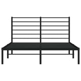 Metal Bed Frame without Mattress with Headboard Black 140x190cm 352319