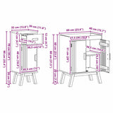 Bathroom Furniture Set with Door 2 pcs Brown 114 x 43 x 73.5 cm 3334188