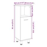 Bathroom Cabinet Sonoma Oak 30.5x30x95 cm Engineered Wood 849630