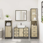 ZNTS 3 Piece Bathroom Furniture Set Sonoma Oak Engineered Wood 3301141