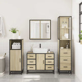 3 Piece Bathroom Furniture Set Sonoma Oak Engineered Wood 3301141