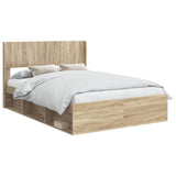Bed Frame with Storage and Headboard Sonoma Oak 120 x 190 cm 3414237
