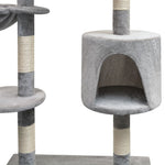 ZNTS Cat Tree with Sisal Scratching Posts 125 cm Grey 170480