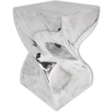 Stool/Side Table Twisted Shape Aluminium Silver 243507