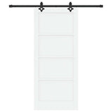 Sliding Door 86 x 198.5 cm Engineered Wood White and Black 3450117