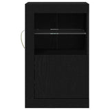 LED Sideboard 2 pcs Black Oak 41 x 37 x 67 cm Engineered Wood 863023