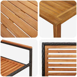Garden Dining Set 5 pcs Black Solid Acacia Wood 3365535