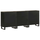 3 Piece Sideboards Black 60x33x75 cm Solid Wood Mango 3309999