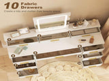 Multi-Storage Elegant Dressing Table, with LED Mirror - White T3398P552682