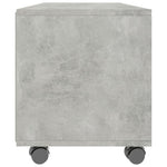 TV Cabinet with Castors Concrete Grey 90x35x35 cm Engineered Wood 800184