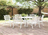 Garden Dining Set 7 pcs White Aluminium 3334698