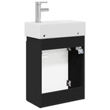 Bathroom Vanity Unit with Tap Black 45.5 x 22.5 x 84 cm 889512