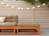 Garden Footrest Solid Pine Wood Wax Brown 61 x 60.5 x 30 cm 865461