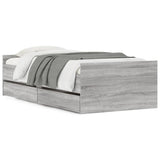 Bed Frame with Drawers without Mattress Grey Sonoma 90x190 cm Single 3207383