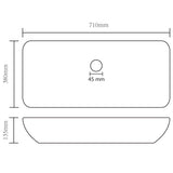 Luxury Basin Rectangular Matt Dark Grey 71x38 cm Ceramic 146961