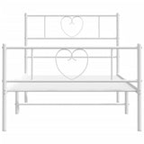 Metal Bed Frame without Mattress with Footboard White 75x190cm 355520