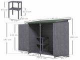 139 x 75 Fir Wood Garden Shed, with Asphalt Roof - Grey T3398P313627