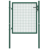 Fence Gate Steel 100x75 cm Green 145732