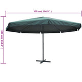 Garden Parasol Green Aluminium 500 cm 40302