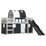 Bunk Bed without Mattress with Slide White and Black 90x200 cm 3284137