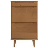 Shoe Cabinet MOLDE Brown 59.5x35x103 cm Solid Wood Pine 4013411