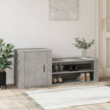 Shoe Cabinet Concrete Grey 130x35x54 cm Engineered Wood 816748