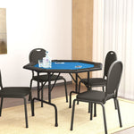 ZNTS 8-Player Folding Poker Table Blue 108x108x75 cm 80405