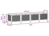 Garden Planter with Wheels Brown 160 x 40 x 44 cm PP 3423133