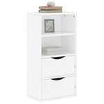 ZNTS Side Cabinet with Drawers ODDA White 40x24x79 cm Solid Wood Pine 4103594