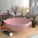ZNTS Luxury Bathroom Basin Round Matt Pink 32.5x14 cm Ceramic 146966