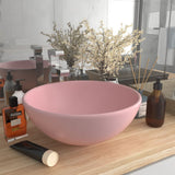 Luxury Bathroom Basin Round Matt Pink 32.5x14 cm Ceramic 146966