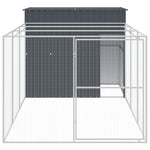 Dog House with Run Anthracite 214x457x181 cm Galvanised Steel 3189120