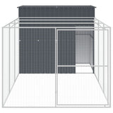 Dog House with Run Anthracite 214x457x181 cm Galvanised Steel 3189120