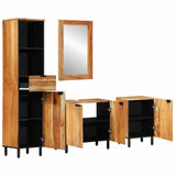 Bathroom Cabinet Set 4 pcs Natural 38 x 33 x 160 cm 3310014