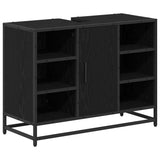 Bathroom Furniture Set 3 pcs Black Oak Engineered Wood 3402335
