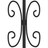 ZNTS Fence Gate with Spear Top Black 305x151 cm Powder-coated Steel 151095