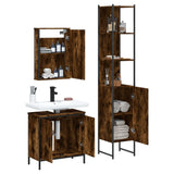 3 Piece Bathroom Furniture Set Smoked Oak Engineered Wood 3214802