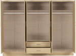 ZNTS Nevada 6 Door 2 Drawer Mirrored Wardrobe 100-101-112