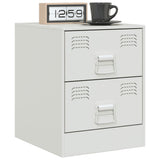 ZNTS Bedside Cabinet White 34.5x39x44 cm Steel 841629