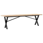 ZNTS Coffee Table X-Frame 160x40x45.5 cm Solid Wood Pine and Steel 3282756